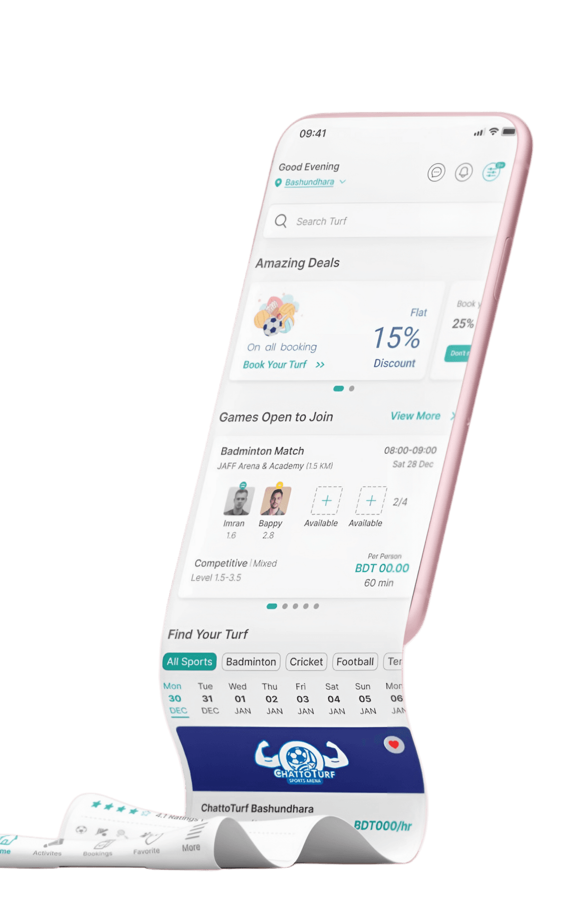 Players enjoying football at night